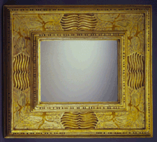 Framed mirror by Bernard Badura 18961986 carved and gilded wood mirrored glass From the collection of the Woodmere Art Museum Philadelphia Pa