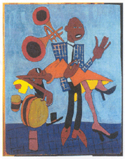 Jitterbugs V William H Johnson 194142 Tempera on board from the collection of the Hampton University Museum Hampton Va