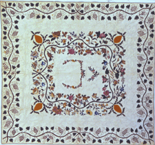 Appliqued and stuffed quilt by Cordelia Young Montgomery City Md 182030 Copy from the original owned by the Maryland Historical Society