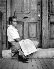 Girl with Newspaper Fashion Supplement 194648 Silver print