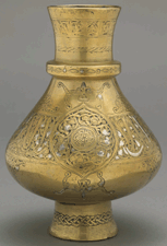 Egyptian vase midFourteenth Century Brass inlaid with silver