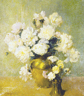 Peonies by Emil Carlsen nd oil on canvass 32 x 28 Bruce Museum Collection