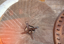 Grinding stone inside George Washingtons Gristmill at Mount Vernon