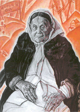 The Great Aunt Remembering the Old World 192930 Conte crayon on illustration board