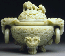 Jade incense burner Qing Dynasty China From the collection of Dr and Mrs Norton T Montague