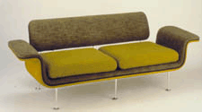 Sofa from a fivepiece suite by Alexander Girard circa 1965 Cast aluminum cloth upholstery For Herman Miller Inc