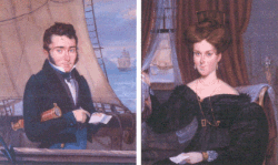 Portraits of Captain Levi Doty and Grace Doty of Falmouth by an anonymous artist