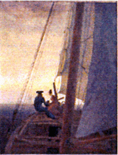 On a Sailing Ship Caspar David Friedrich 181819 Oil on canvas