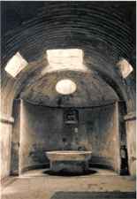 Bath at Pompei selenium toned photograph