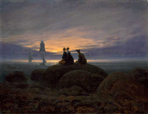 Moonrise over the Sea Caspar David Friedrich 1822 Oil on canvas from the collection of the Nationalgalerie Staatliche Museum zu Berlin