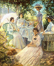 On the Porch at Birchcroft Northeast Harbor No 1 Carroll Sargent Tyson 1909 Oil on canvas