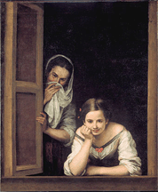 Two Women at a Window Bartolome Esteban Murillo circa 165560 Oil on canvas from the collection of The National Gallery of Art Washington DC