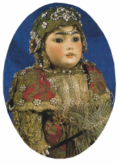 Bisque head Oriental doll by Simon and Halbig circa 1910