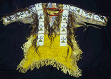 Sioux shirt Plains circa 1890 Hide hair pigment and glass beads