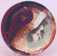 Stoneware plate by Tatsuzo Shimaoka