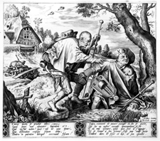 The Blind Leading the Blind Pieter van der Heyden after Hieronymus Bosch circa 1561 Engraving published by Hieronymus Cock