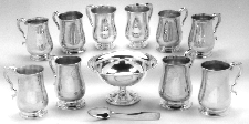 Group of 12 silver objects from the First Churches of Northampton