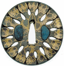 Sword guard Arichika 16611742 MidEdo period Eighteenth Century Copper gold From the collection of the Museum of Fine Arts Boston