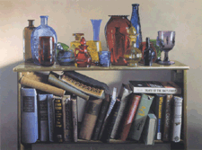 Books under Glass Daniel K Tennant 2000 Gouache on museum board