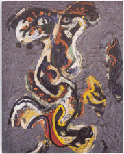 Dancing Head Jackson Pollock circa 193841 Oil and sand on masonite from the Michael Rosenfeld Gallery New York City
