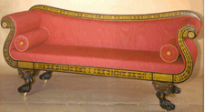 Grecian sofa with stenciled decoration circa 1820 Boston