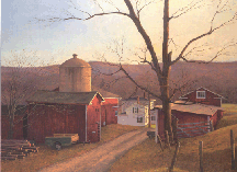 Evening Light at Platt Farm Tom Adkins oil on linen 2000