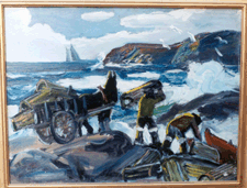 Lobstermen Maine Coast James Clymer oil on board