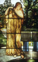 Young Woman at Fountain Louis Comfort Tiffany circa 1894 Leaded glass