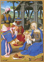 Adoration of the Magi Jean Poyet Detail from a Book of Hours France Tours circa 1500