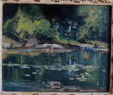 Lily Pond Charles Curtis Allen oil on board