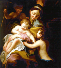 Madonna and Child with St John Domenico Piola oil on canvas