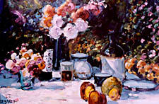 Lisandro Lopez Baylon Summer Table 2001 oil 30 inches by 40 inches 900