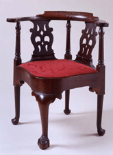 Also exhibiting at the Winter Antiques Show will be Leigh Keno American Antiques with this Chippendale carved mahogany compassseat roundabout chair Boston Mass 175075