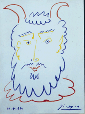 Head of a Satyr Pablo Picasso 1960 Crayon on paper Hirschl amp Adler Modern