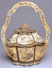 Silkcovered pomander in the form of a flower basket China Eighteenth Century Qianlong period Linda Wrigglesworth Ltd London