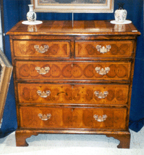 Burl veneer chest in original condition Frank Parker of North Carolina