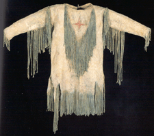 Kiowa ghost dance shirt circa 188090 in the booth of H Malcolm Grimmer Santa Fe NM