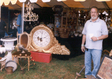Howard Roberts of White Orchid Wallingford Pa with a 1950s store clock