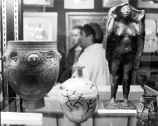 Stevens Fine Art offered a Schier face decorated pot a Beatrice Wood figural vase and a Francisco Zuniga bronze