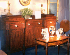 Circa 1830s Philadelphia sideboard shown by Chicora Antiques Charleston SC