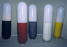 From the exhibit Design for Living 19502000 Cesare Casati and Emanuelle Ponzio ABS plastic and acrylic table lamps 1968