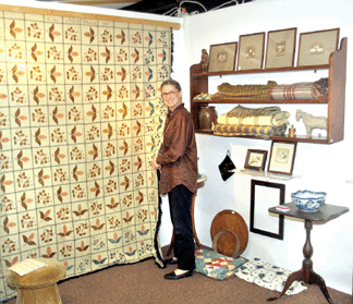 Pittsford, N.H., dealer Lucinda Seward had a nice selection of early Nineteenth Century American blankets.