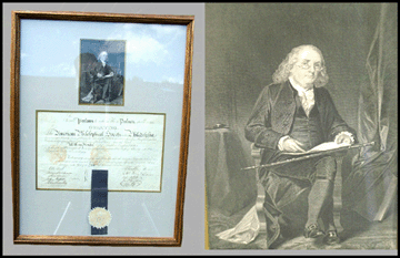 Signed Benjamin Franklin, the document realized $11,500 from a collector. 