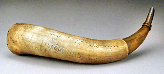 Powder Horn of Israel Putnam. —Image courtesy Historic Deerfield