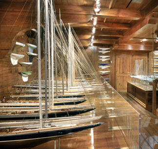 The ship model room in Koch's Palm Beach home.