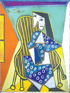 Pablo Picasso (Spanish, 1881_1973), "Woman Seated in a Chair," 1941, oil on canvas, 51 by 38 inches. ©2006 Estate of Pablo Picasso/Artists Right Society (ARS), New York City.