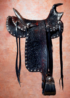 This important Santa Barbara, Calif., saddle, circa 1870, by Sherman Loomis skyrocketed to $109,250.