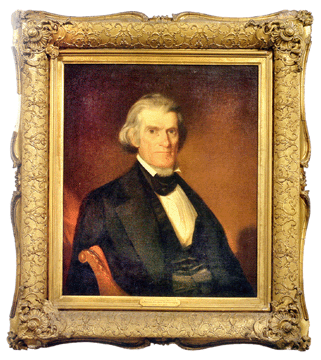 William Harrison Scarborough's portrait of former Vice President John C. Calhoun will stay in South Carolina. The painting was the top lot of the auction when the Johnson Collection bought it for $333,500.