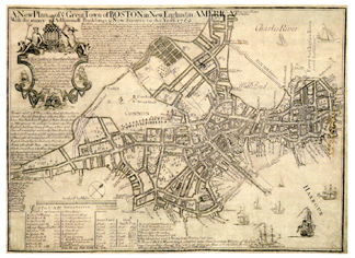 The 1769 map by William Prince titled "A New Plan of Ye Great Town of Boston in New England in America†engraved and printed by Francis Dewing, Boston, sold for $220,050.