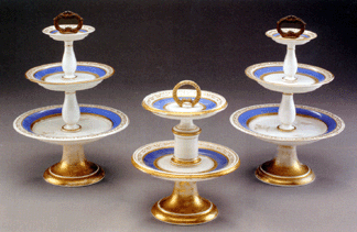 The Paris porcelain sweetmeat stands from the dessert service of President Andrew Jackson sold for $29,000.